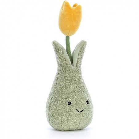 Peluche fleur renoncule jaune avec vase - Jellycat