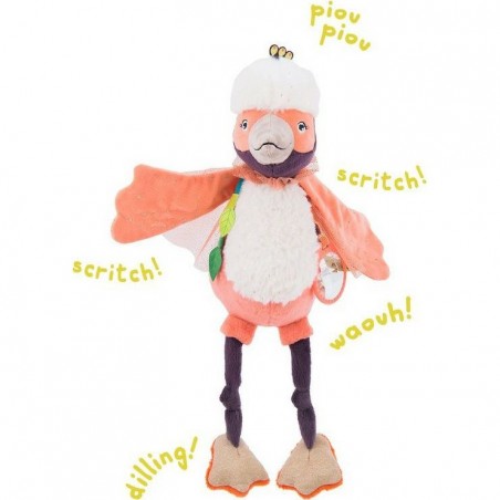 Peluche d'activité Oiseau "Dans la Jungle" - Moulin Roty