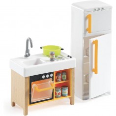 Mobilier pour maison de poupées : Cuisine compacte - Djeco