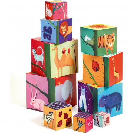 Cubes premier âge - 10 cubes Nature et animaux - Djeco
