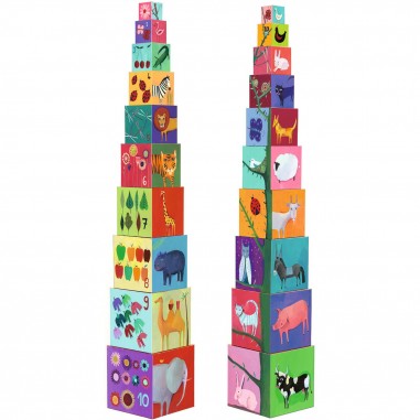 Cubes premier âge - 10 cubes Nature et animaux - Djeco