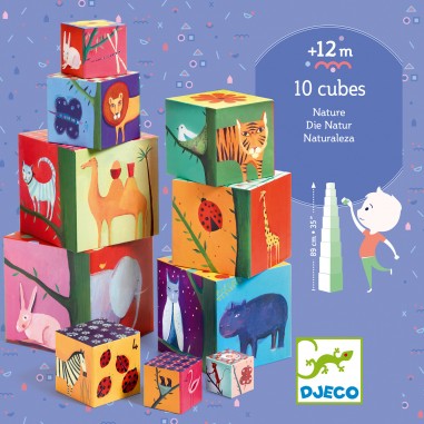 Cubes premier âge - 10 cubes Nature et animaux - Djeco