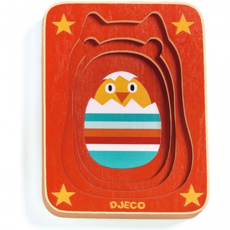 Puzzle 3 niveaux Max & Co - Puzzle en bois - Djeco