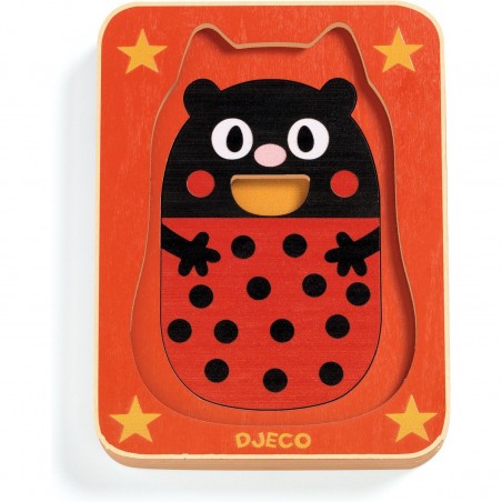 Puzzle 3 niveaux Max & Co - Puzzle en bois - Djeco