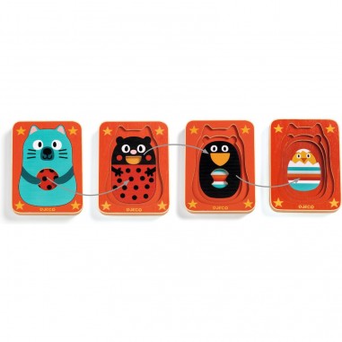 Puzzle 3 niveaux Max & Co - Puzzle en bois - Djeco