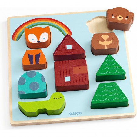 Puzzles relief - Puzz & Match Rainbow - Djeco
