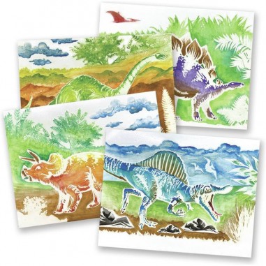 Aquarelle magique : dinosaures - dinosart - Dinos Art