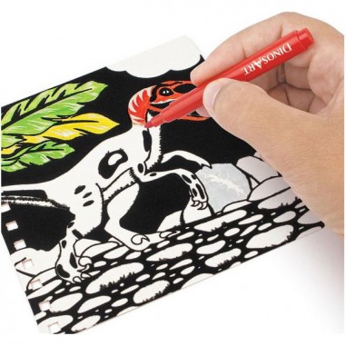 Carnet de coloriage velours dinosaure - DinosArt - Dinos Art