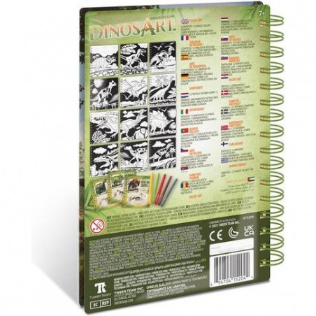 Carnet de coloriage velours dinosaure - DinosArt - Dinos Art