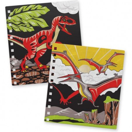 Carnet de coloriage velours dinosaure - DinosArt - Dinos Art