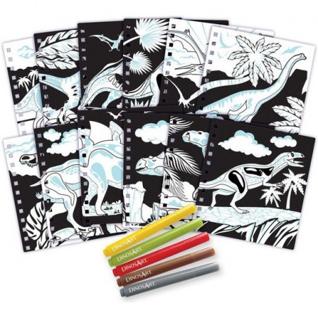 Carnet de coloriage velours dinosaure - DinosArt - Dinos Art