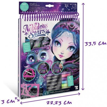 Carnet de croquis créatif - Zentangle Black Pages Eclipsia - Nebulous Stars