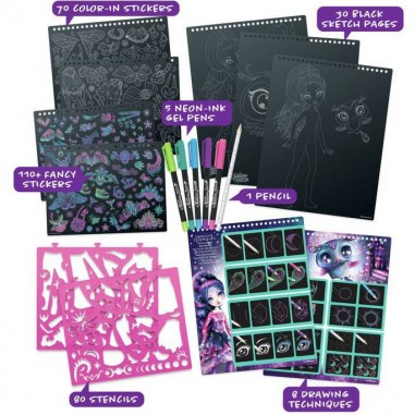 Carnet de croquis créatif - Zentangle Black Pages Eclipsia - Nebulous Stars