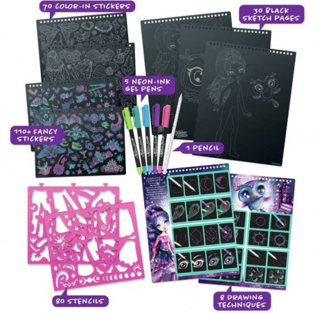Carnet de croquis créatif - Zentangle Black Pages Eclipsia - Nebulous Stars
