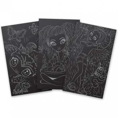 Aquarelles métalliques sur pages noires - Nebulous Stars