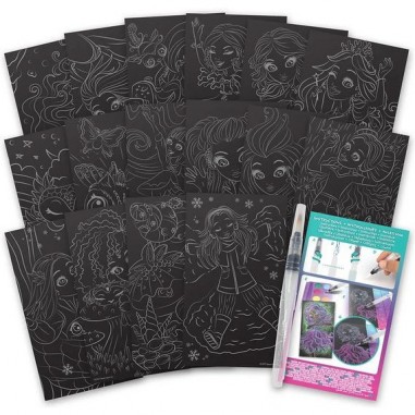 Aquarelles métalliques sur pages noires - Nebulous Stars