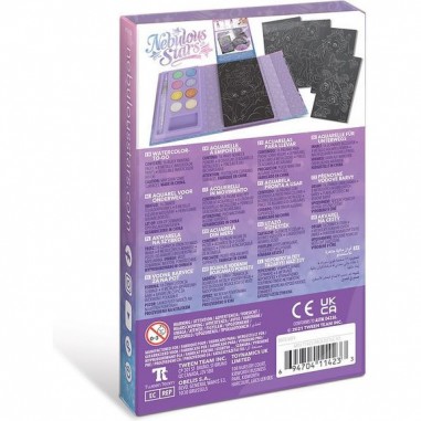 Aquarelles métalliques sur pages noires - Nebulous Stars