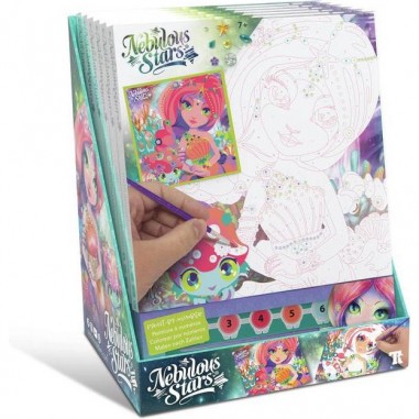 Peinture à numéros sur toile de Coralia - Nebulous Stars