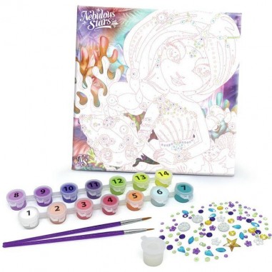 Peinture à numéros sur toile de Coralia - Nebulous Stars