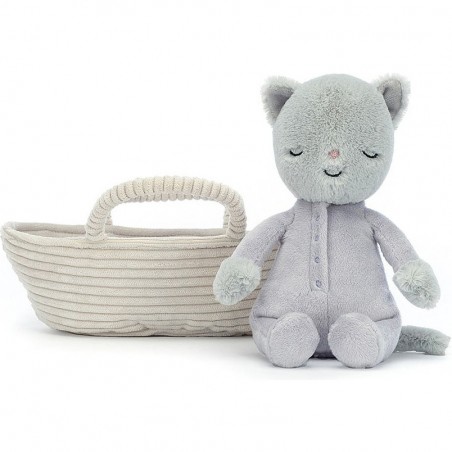 Peluche chat dans son panier Rock-Bye - Jellycat