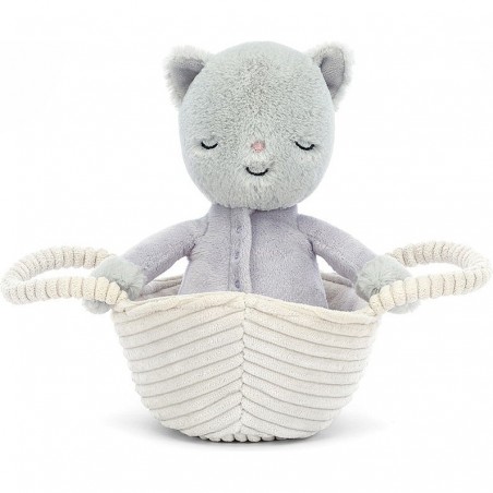 Peluche chat dans son panier Rock-Bye - Jellycat