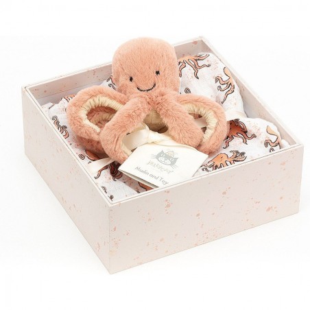 Coffret naissance pouple Odell rose lange + peluche - Jellycat