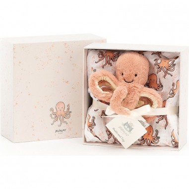 Coffret naissance pouple Odell rose lange + peluche - Jellycat