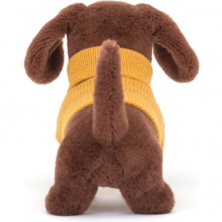 Peluche Chien Teckel Pull Jaune - Jellycat