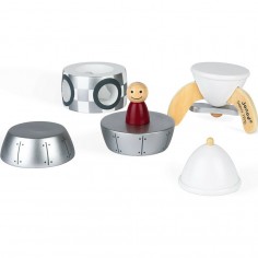 Kit magnets en bois Fusée argentée de Janod 2