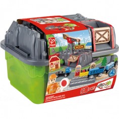 Coffret Circuit Train en Bois avec Boite de Rangement Hape - Hape Toys