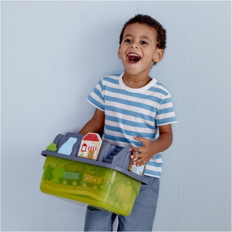 Coffret Circuit Train en Bois avec Boite de Rangement Hape - Hape Toys