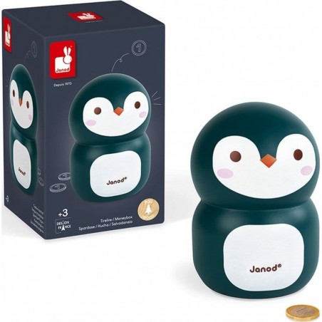 Tirelire bois Pingouin - Janod