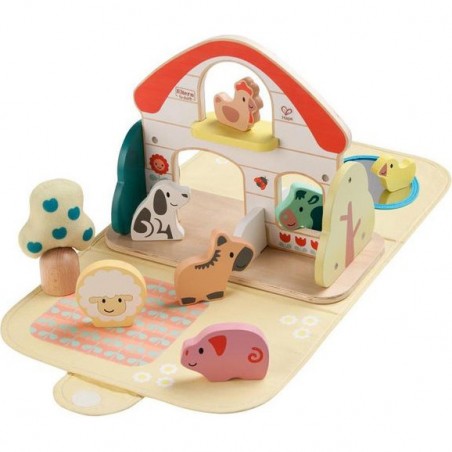 Ferme transportable en bois et tissus - hape - Hape Toys