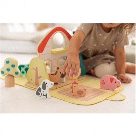 Ferme transportable en bois et tissus - hape - Hape Toys