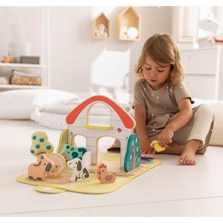 Ferme transportable en bois et tissus - hape - Hape Toys