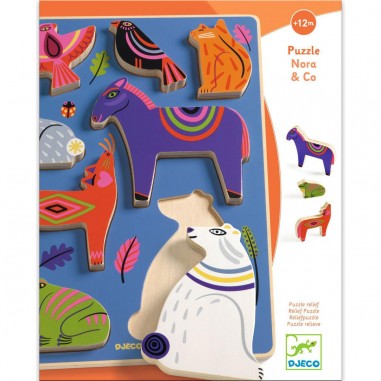 Baby animali Djeco - Puzzle en bois - Puzzle encastrement