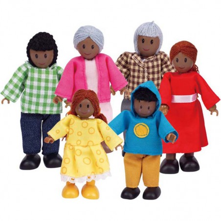 Poupée en bois - Famille afro-américaine - Hape - Hape Toys