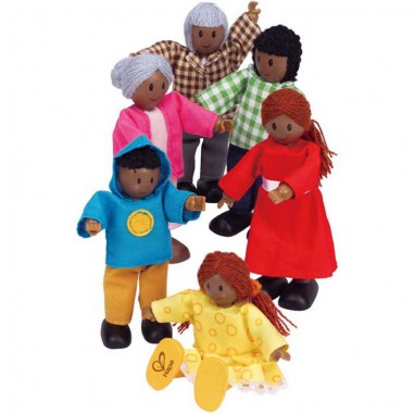 Poupée en bois - Famille afro-américaine - Hape - Hape Toys