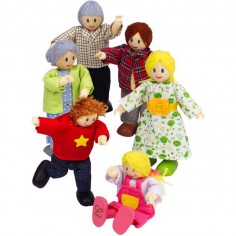 Poupées en bois pour maison de poupée, famille de 6 - Hape Toys