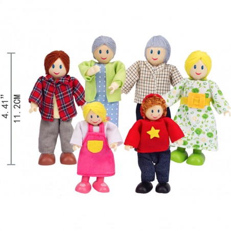 Famille de 6 poupées en bois - Hape - Hape Toys