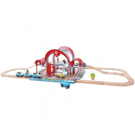 Circuit de train en bois - Gare Grand City - Hape