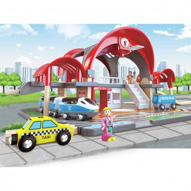 Circuit de train en bois - Gare Grand City - Hape