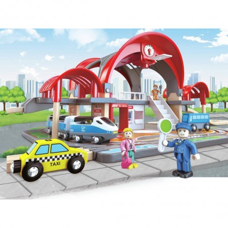 Circuit de train en bois - Gare Grand City - Hape