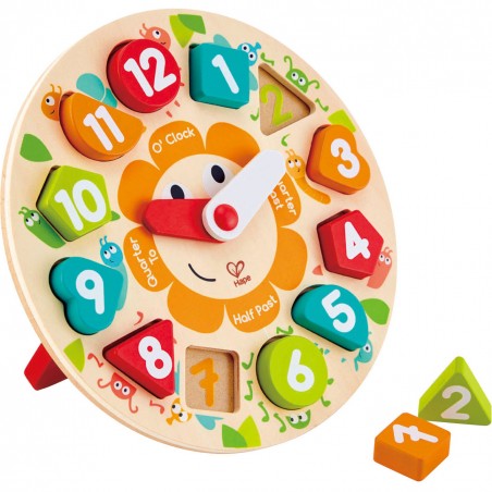 Puzzle à grosse pièces - Horloge en Anglais - un jeu - Hape