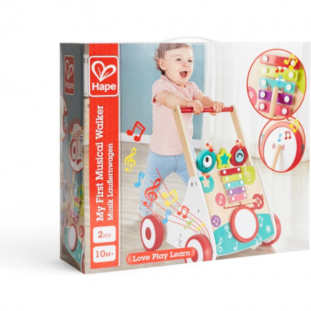 Chariot de marche musical - Hape - Jouet d'éveil en bois - Hape Toys