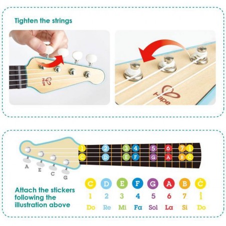 Ukulélé Rock'n'Roll - Hape - Instrument de musique - Hape Toys