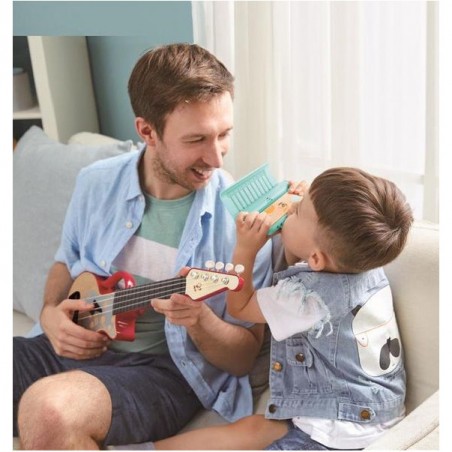 Ukulélé électrique rouge - Hape - Instrument de musique - Hape Toys
