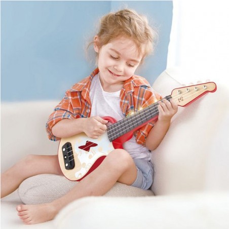 Ukulélé électrique rouge - Hape - Instrument de musique - Hape Toys
