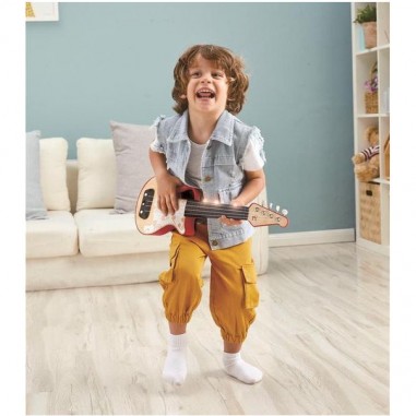 Ukulélé électrique rouge - Hape - Instrument de musique - Hape Toys