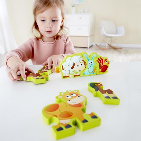 Puzzle Bois Chiffres & Animaux de la Ferme E1628 - Hape